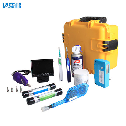 蓝邮光纤清洁检测工具箱光纤端面检查清洁工具箱放大镜机房配套MPO压缩气罐清洁检测一体化端面检测仪NQ-5600